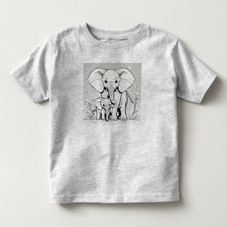 Camiseta Elefantes, mãe e bebê Design T-Shir