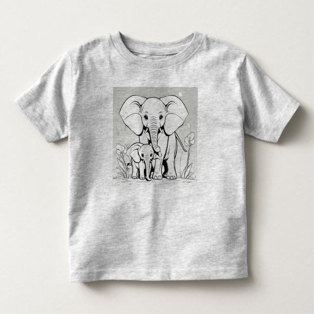 Camiseta Elefantes, mãe e bebê Design T-Shir (Frente)