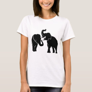 Camiseta Elefantes - Silhouette - Pintura