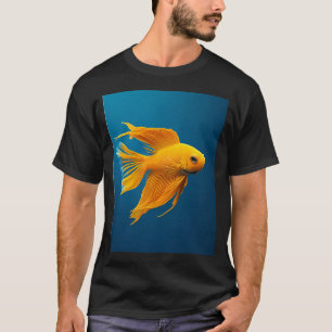 Camiseta Elegância Amarela sobre Azul Elétrico