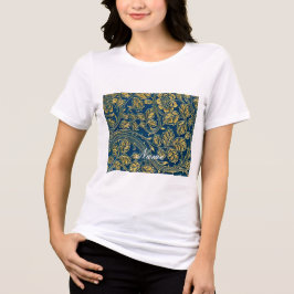 Camiseta Elegância Azul do ouro