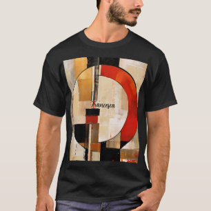 Camiseta Elegância Celestial: Exploração de Abstrato em Bei