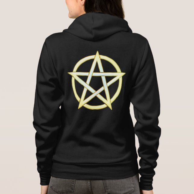 Camiseta Elegância Celestial: Pearl Pentagram (Verso)