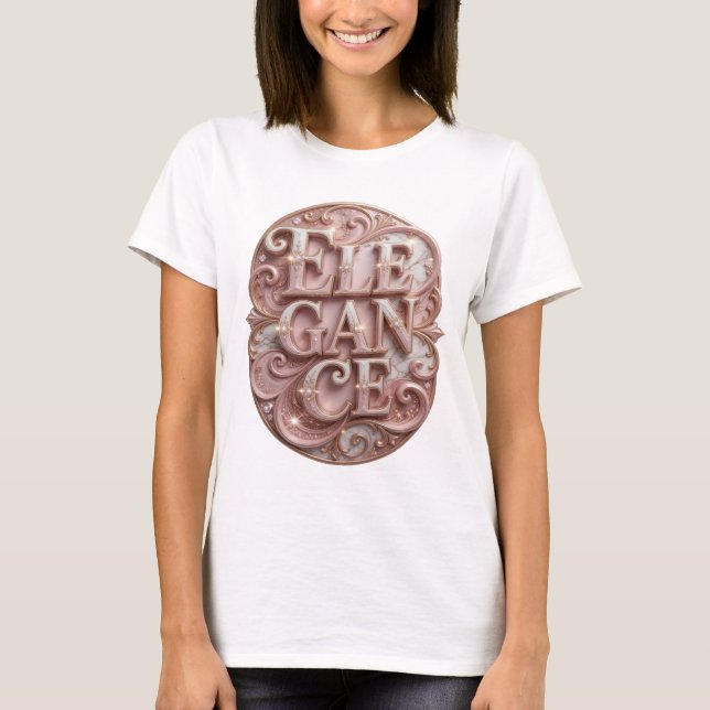 Camiseta ELEGÂNCIA Cool Gold Slogan (Frente)