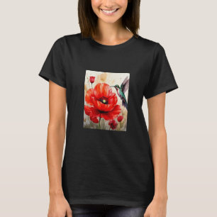 Camiseta Elegância da Natureza: Harmonia entre Papoula e Be