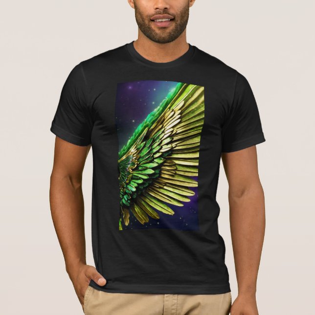 Camiseta Elegância De Penas: Camisa-T Inspirada Em Pavão. (Frente)