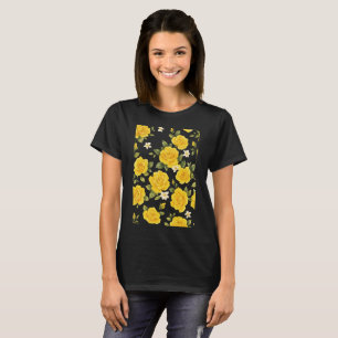 Camiseta Elegância do Rosa ouro em preto
