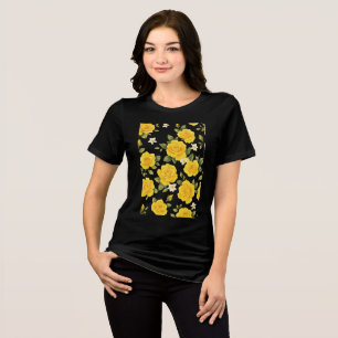 Camiseta Elegância do Rosa ouro em preto