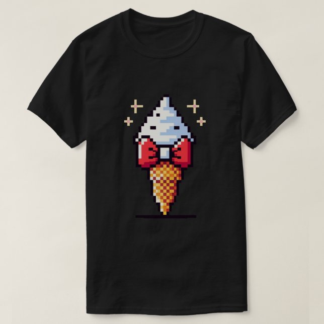 Camiseta Elegância do Sorvete de 8 bits: Design de deserto  (Frente do Design)
