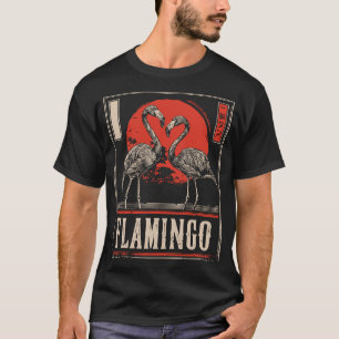 Camiseta Elegância Espelhada - Flamingos na Lua do Crimson