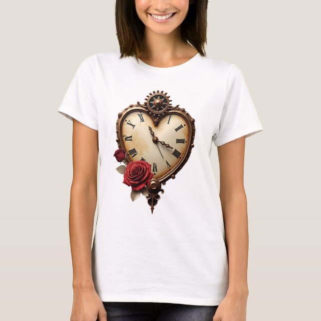 Camiseta Elegância Eterna – Coração Mecânico (Frente)