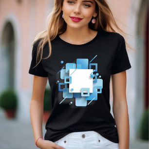 Camiseta Elegância Expressiva: Camisa-T Abstrato azul