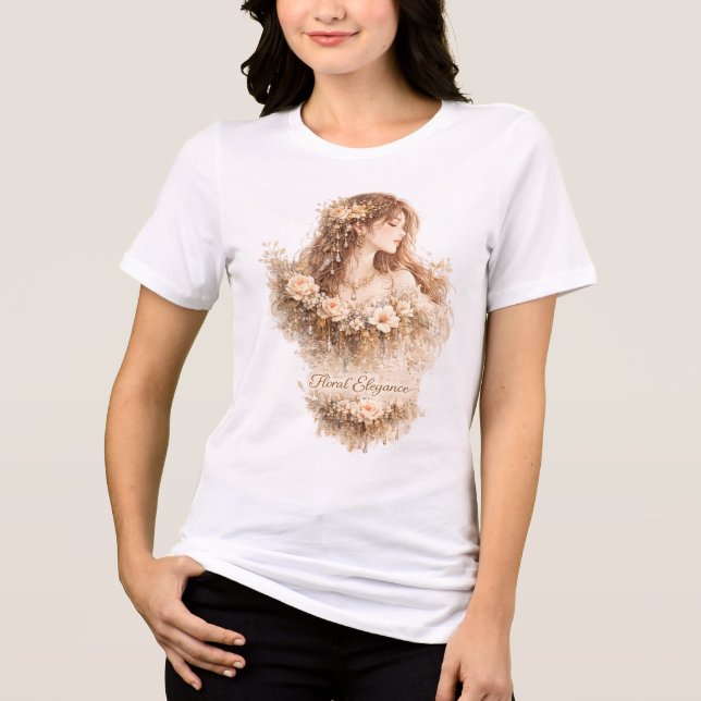 Camiseta Elegância Floral (Frente)