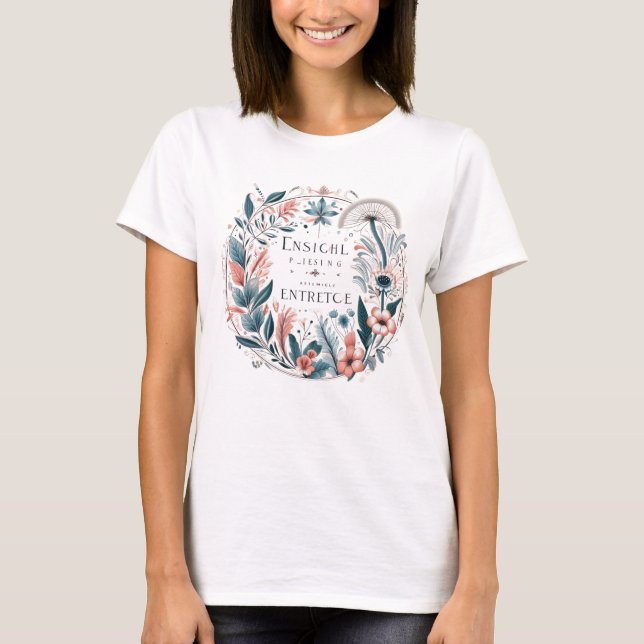 Camiseta Elegância Floral Encantada (Frente)