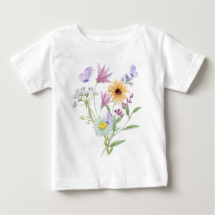 Camiseta Elegância Floral – Flores Pastéis Suaves