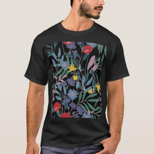 Camiseta Elegância Floral: Fundo Abstrato Vintage