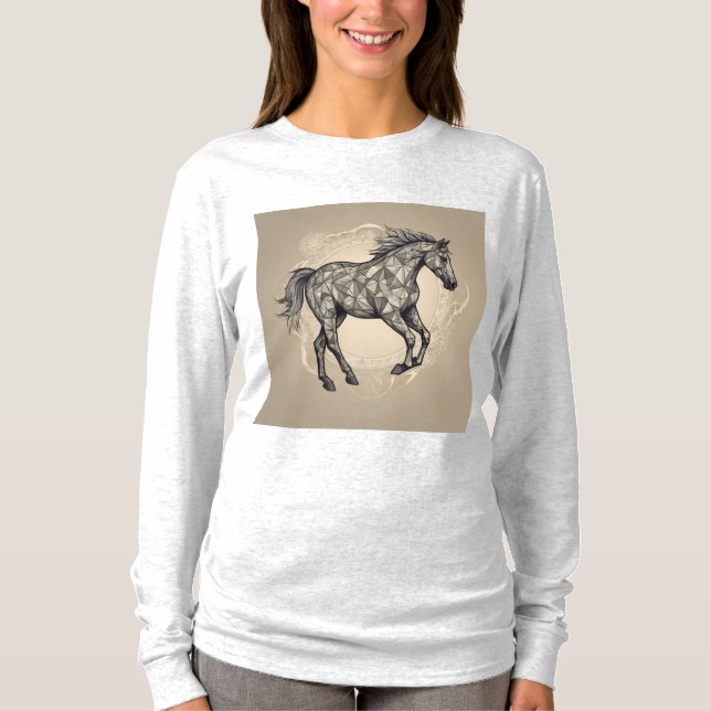 Camiseta Elegância Geométrica Equina (Frente)