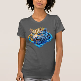 Camiseta "Elegância Selvagem: O Leopardo Aquático"