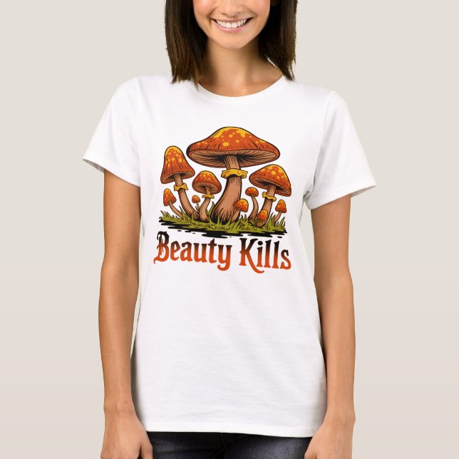 Camiseta "Elegância tóxica - Couto de cogumelo mortal" (Frente)