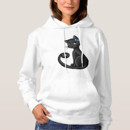Camiseta Elegant Black Cat Hoodie – Mystic & Cute Style