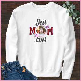Camiseta Elegant Black & Red Best Mom Ever 1 Photo
