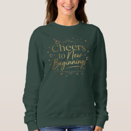 Camiseta Elegant “Cheers to New Beginnings” Gold Lettering 