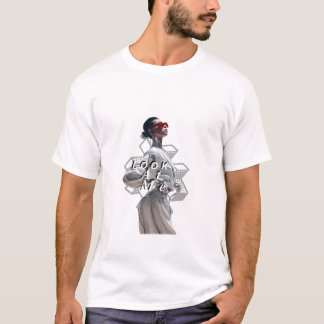 Camiseta Elegant Cyborg in White Futurisistic Fashion