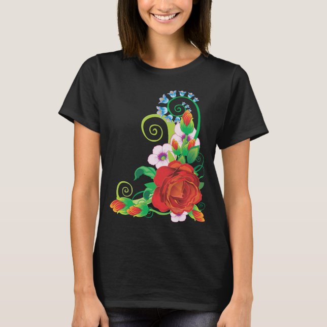 Camiseta  “Elegant Floral Flourish” (Frente)
