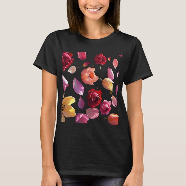 Camiseta Elegant Floral Petal Modern Botanical Fashion (Frente)