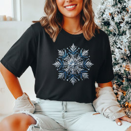 Camiseta Elegant Glitter Snowflake Christmas