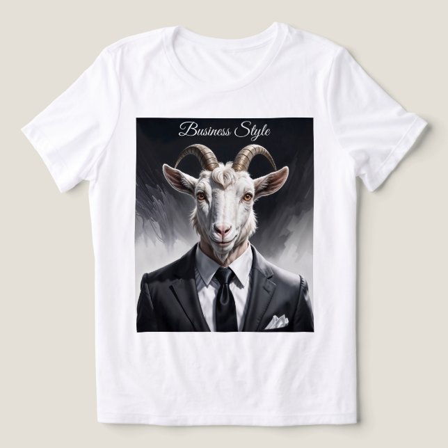 Camiseta Elegant goat gentleman in formal portrait scene (Design frontal)