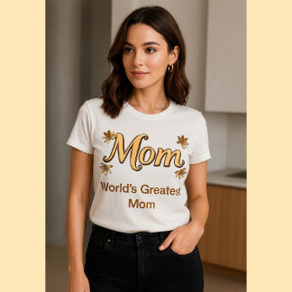 Camiseta Elegant Gold Mom Floral - Mother's Day & Everyday 