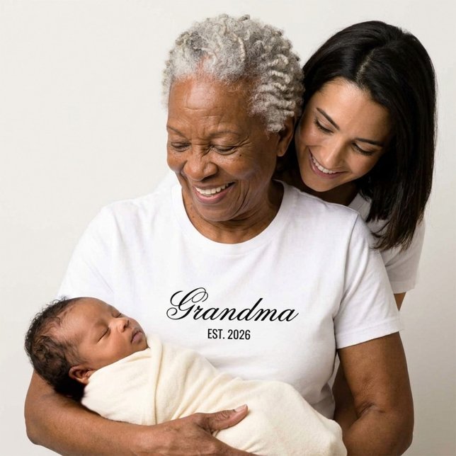 Camiseta Elegant Grandma Established Script Design (Elegant Grandma Established Script Design T-Shirt)