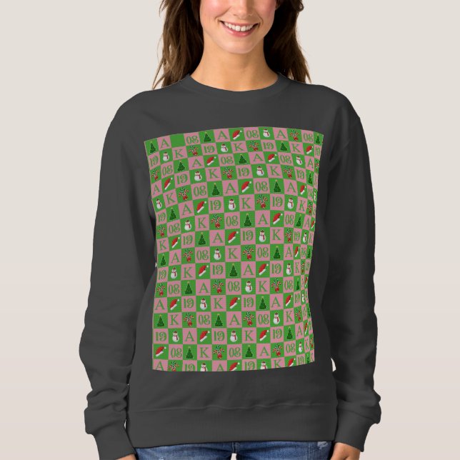 Camiseta Elegant Greek Sisterhood 1908 Christmas (Frente)