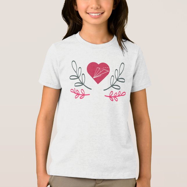 Camiseta Elegant Love, Freedom, Heart and Travel Graphic (Frente)