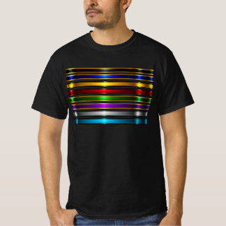Camiseta Elegant Metallic Gradient Stripes Design