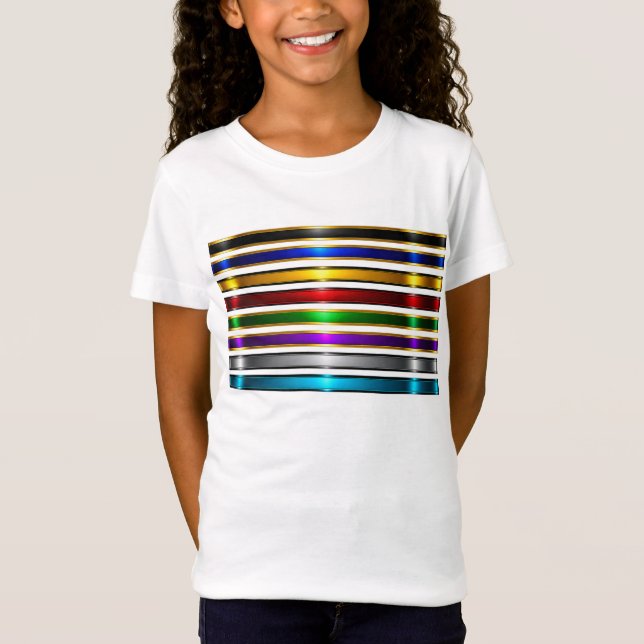 Camiseta Elegant Metallic Gradient Stripes Design (Frente)