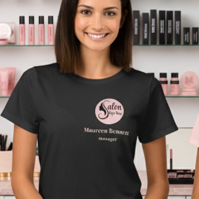 Camiseta Elegant Minimal Black Makeup  Business Employee (Criador carregado)