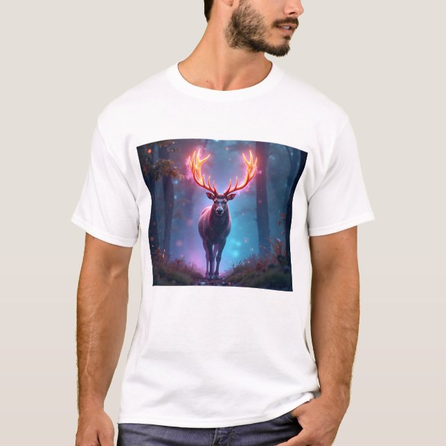Camiseta Elegant Minimalist Line Art Deer (Frente)