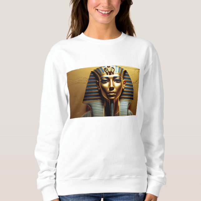 Camiseta  Elegant Nefertiti Pharaoh Line Art – Women's Egyp (Frente)