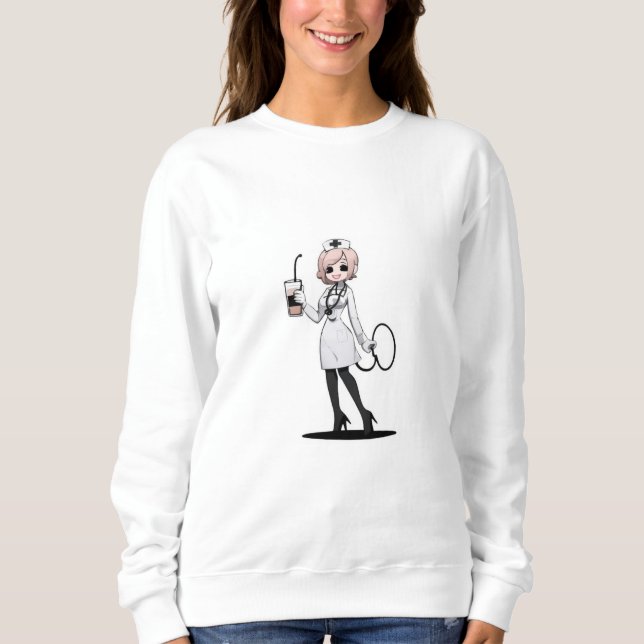 Camiseta Elegant Nurse Coffee Sweatshirt (Frente)