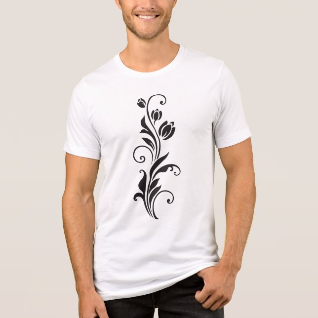 Camiseta Elegant Ornamental Floral Flower Art (Frente)