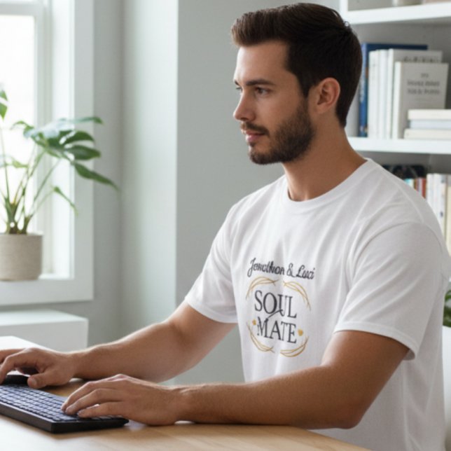 Camiseta Elegant Personalized Soul Mate Graphic Men’s Tee (Criador carregado)