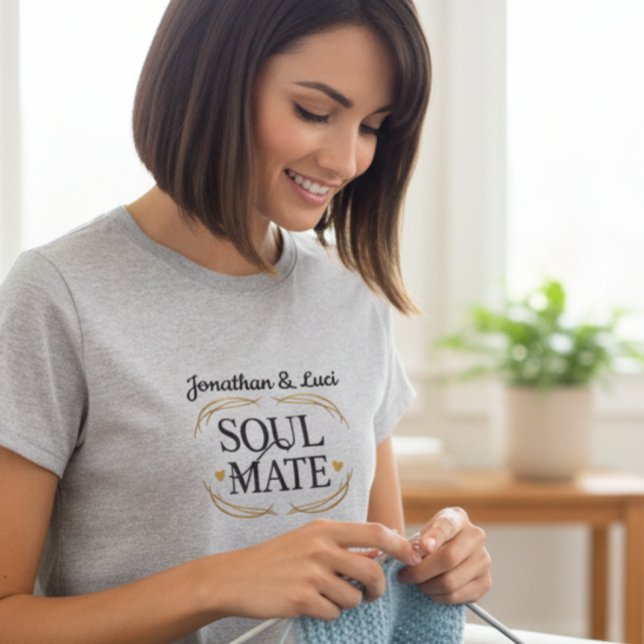 Camiseta Elegant Personalized Soul Mate Graphic Women’s Tee (Criador carregado)