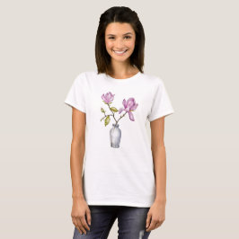 Camiseta Elegant Pink Magnolia Watercolor