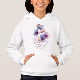 Camiseta Elegant Purple Spring Floral & Butterfly  