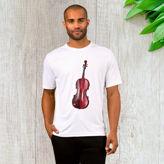 Camiseta Elegant Red Violin Musical Instrument (Criador carregado)