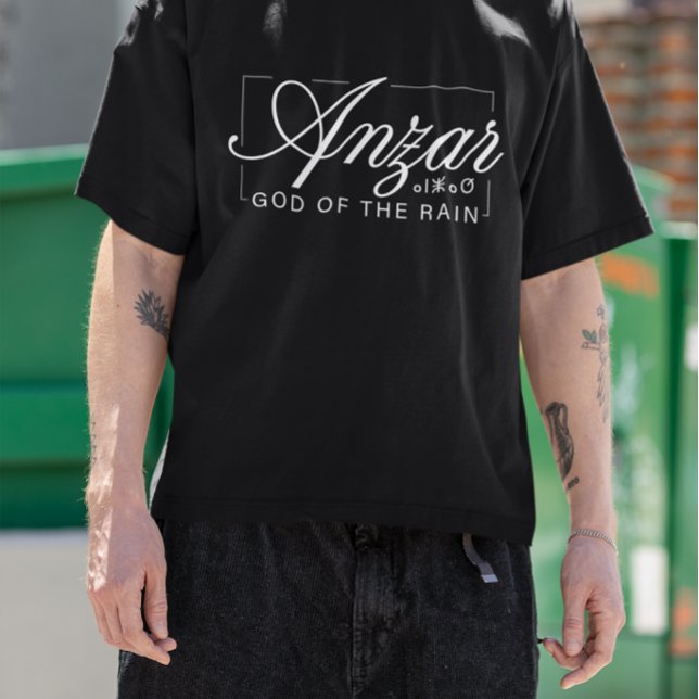 Camiseta Elegant Urban Script Anzar North African Mythology (Criador carregado)