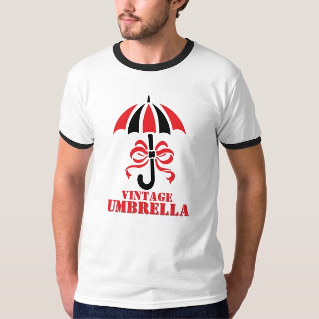 Camiseta Elegant Vintage Umbrella with Ribbon Bow Design (Frente)