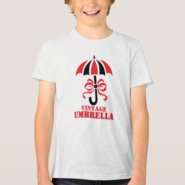 Camiseta Elegant Vintage Umbrella with Ribbon Bow Design (Frente)